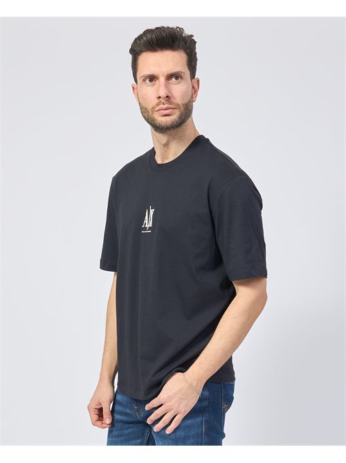 Armani Exchange Blue T-Shirt with Front Logo ARMANI EXCHANGE | XM000363-AF12308UB101